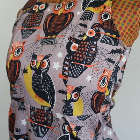 ModCloth Folter Halloween Owl A-line Midi Dress - Picture 3 of 5